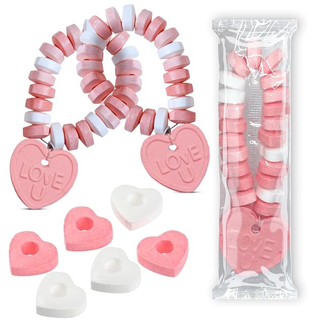 Valentine's Day Heart Shape Candy Bracelet Individually Wrapped Custom Favors Candy Toys for Couples
