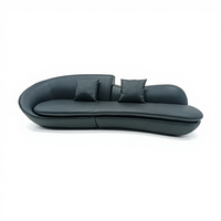 Canapé modulaire Leerle super confortable et élégant, design en forme de L, trois places, revêtement en cuir véritable, éponge écologique, style italien moderne