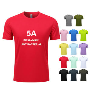 100% 涤纶平纹 T 恤 高品质促销透气面料 跑步热升华印花徽标速干空白 T 恤 - Product Image 1