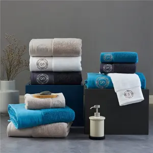 Luxury Hotel Bath Towel Set White 100% Cotton Hotel Towel Set