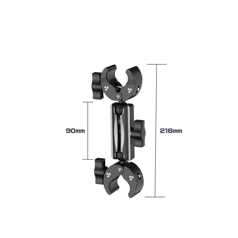 9cm arm + dual clamps (black)