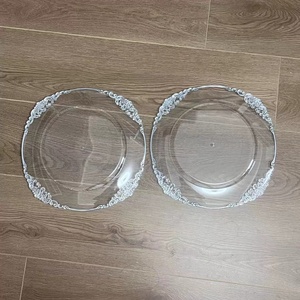 环保透明装饰圆板烫印主椅子婚礼酒店派对餐盘 - Product Image 5