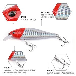 Leurre flottant SNEDA 8cm 8g, crankbait dur à longue portée, leurre de surface pour la pêche au bar et à la truite, leurre de pêche artificiel multicolore - Product Image 2