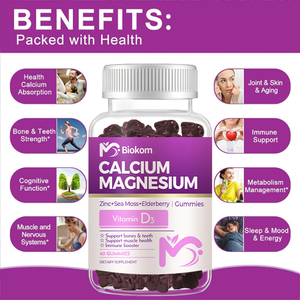 Gomitas de magnesio y calcio de primera calidad para dientes óseos para adultos, vitaminas para la salud, caramelo de goma de calcio y magnesio - Product Image 3