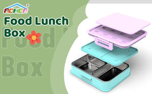 Boîte à bento en plastique rectangulaire, design classique, facile à utiliser, étanche, jetable, 3 compartiments, Aohea - Product Image 4