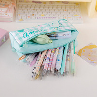Nouvelle trousse à crayons grande capacité 2026, motif animalier mignon, double fermeture éclair, haute qualité, avec logo imprimé en tissu