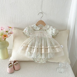 Body Elegante Estivo per <span class=keywords><strong>Neonata</strong></span>, Vestito Principessa per Cerimonie di Compleanno e Cento Giorni - Product Image 2