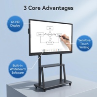 Pizarra Interactiva Inteligente LCD 4K de 55-100 Pulgadas con Pantalla Táctil de 20 Puntos, Cristal Antideslumbrante de 4 mm, Almacenamiento SSD de 128 GB, Sistema Operativo Android/Windows