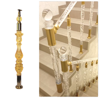 Rampe d'escalier de luxe Décoration de poteau de main courante transparent en acrylique pour intérieur Rampe d'escalier en cristal Balustrades en acrylique