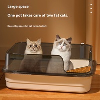 Offre Spéciale bac à litière pour chat extra large toilette pour chat fermée bac à litière anti-éclaboussures chaton géant de grande taille