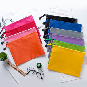 A4 Oxford Cloth <b>Document</b> Bag Waterproof Zippered <b>File</b> Storage Pouch Office Use 13 Inches Unisex Multi Color - Product Image 1