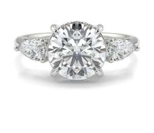 14k 18k Lab Grown bague ronde en diamant mariage de fiançailles - Product Image 1