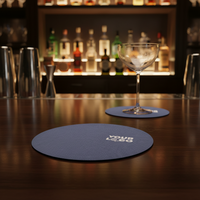 Sous-verre rond jetable en tissu 100 % coton tissé, moderne, pour cocktails, avec logo couleur personnalisé, pour restaurants et utilisation en avion