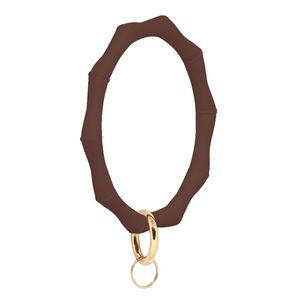 Geometric Type Silicone Bracelet Key Gold <b>Large</b> Buckle Outdoor Sports Case Silicone Bracelet Keychain Wristlet Round Keyring - Product Image 5