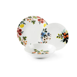 Juego de vajilla de porcelana Excelsa Naif de 18 piezas, redondo, con diseño floral pintado a mano, apto para lavavajillas, para fiestas. - Product Image 2