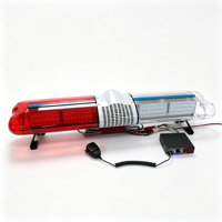 BIAOCHI Barre lumineuse LED étanche 47'' 120cm 216 LED, rouge et blanc, avec sirène intégrée et haut-parleur pour voiture et camion