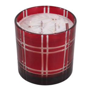 Candela Profumata alla Vaniglia Calda Maison Illuminare 12 Oz in Vaso di Vetro Decorativo a Quadri - Product Image 3