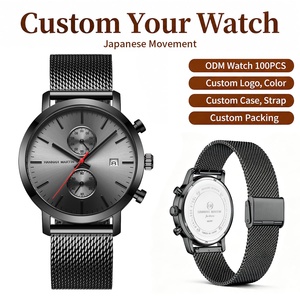 Fabricant de montres sur mesure, montre chronographe pour homme, Reloj Deportivo Para Hombre, acier inoxydable, fonction date, ODM, montre-bracelet pour homme - Product Image 1