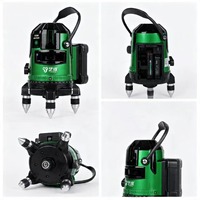 Niveau laser de haute précision de qualité industrielle et DIY avec 5 lignes vertes, rotation à 360 degrés, projection de 5 lignes