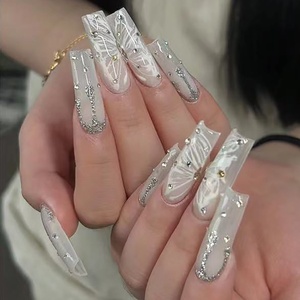 O6 Long Wear Ins Manicure Parches Estilo Europeo Americano <span class=keywords><strong>Manicura</strong></span> <span class=keywords><strong>francesa</strong></span> Press-on <span class=keywords><strong>Uñas</strong></span> Aplicación para dedos Tipo de <span class=keywords><strong>uñas</strong></span> postizas - Product Image 3