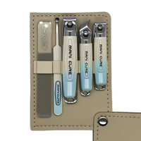 Ensemble de coupe-ongles en acier inoxydable 5 en 1 avec coupe-ongles et lime à ongles en verre, coffret cadeau de manucure luxueux