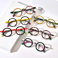 Monture de lunettes Borregls en acétate et titane pour femmes, lunettes rondes vintage de haute qualité pour hommes, lunettes optiques rétro 185816