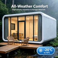 Villa préfabriquée Apple Cabin à aménagement personnalisé, maison de villégiature modulaire de luxe avec chambre, salle de bain, cuisine, bureau, support pour projets mondiaux