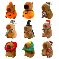 Funboxes Nouvelle Peluche Capybara de Noël, Jouet en Peluche et Coussin de Canapé, Décoration et Cadeau Parfaits pour les Fêtes