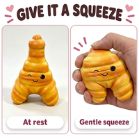 Jouet Squishy Tour Eiffel en forme de Croissant au Fromage, à remontée lente, pour le soulagement du stress et le plaisir sensoriel, pour enfants de 3 ans et plus et adultes