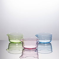 Ensemble de bols à matcha de la dynastie Song, motif vague Hundred Books Stand, style Japandi, en verre borosilicate haute résistance à la chaleur, pour thé et café