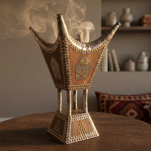 Bronze Metal Incense Burner Palm Tree Mabkhara <b>Oud</b> <b>Bakhoor</b> Censer Traditional Arabian Tabletop Home Fragrance Decor - Product Image 5