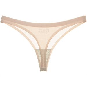 Logo personnalisé femmes femme Sexy confort élastique en soie noir rose <span class=keywords><strong>culotte</strong></span> transparente sans couture T dos transparent sous-vêtements string - Product Image 3