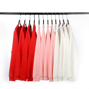 Men's O-Neck Knitted Pullover Regular Fit Solid Color Casual Autumn Wear 100% Cotton Long Sleeve <b>Sweatshirt</b> Red <b>Pink</b> White - Product Image 1