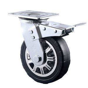 Edelstahl rollen 6 "Fest platte Hochleistungs-<span class=keywords><strong>PU</strong></span>-Polyurethan European12532 Edelstahl räder Nachlauf - Product Image 5