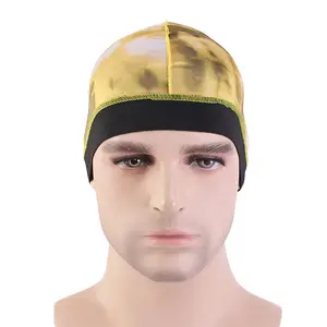 Wholesale Spandex Polyester Designer Durag Headwrap Head Cap Hair Cap Wave Compression Cap