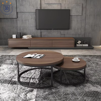 Nouvel ensemble de meubles TV pliables en bois de style moderne et luxueux, meuble TV de rangement pour salon et petit appartement
