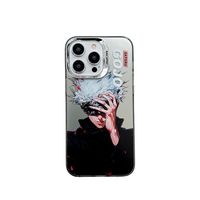 Dessin animé couleur argent impression Anime étui de téléphone portable couverture arrière rigide pour iPhone 16 15 14 Plus 13 12 11 Pro Max