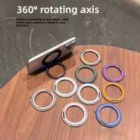 Support de téléphone portable en alliage d'aluminium ultra-fin, adhésif, avec anneau rotatif, compatible avec les chargeurs de bureau, support horizontal et vertical