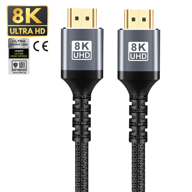 HDMI 2.1 Cable Ultra High Speed 48Gbps 8K 60Hz 4K 120Hz with HDR for PS5/HDTV/Gaming