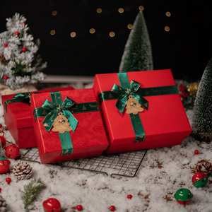 Giáng sinh hai mảnh Hộp Quà Tặng thiết lập-sang trọng dập nổi nắp & cơ sở cho kỳ nghỉ Sôcôla/<span class=keywords><strong>Cookies</strong></span>, biểu tượng tùy chỉnh số lượng lớn đơn đặt hàng - Product Image 3