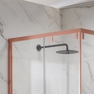 Kamalu KSA1000RG oro rosa 70x70 box doccia doppio scorrevole cornice 8mm vetro porta rettangolo vassoio impermeabile per la casa - Product Image 6