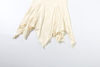 Robe longue d'été sexy à bretelles, robe beige en jacquard, sans manches, dos nu
