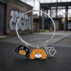 Bracelet ajustable en émail personnalisé, motif patte de chien <span class=keywords><strong>Cavalier</strong></span>, cadeau souvenir pour amoureux des animaux, bijoux fantaisie - Product Image 6