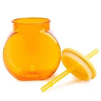 Gelas Minum Plastik Warna-Warni Bentuk Ikan Bulat dengan Tutup dan Sedotan, Cangkir Air Reusable Grosir