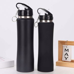 Recipiente Reutilizable para Bebidas de Camping, 600ml 750ml, Botella de Agua Deportiva Aislada al Vacío de Acero Inoxidable 304, Tapa con Pajita, Acabado Mate - Product Image 6