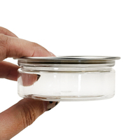 Pot en plastique PET personnalisé avec logo, couvercle en aluminium facile à ouvrir, pour le stockage de bonbons et de biscuits, emballage alimentaire sans BPA