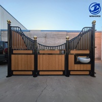 Panneau de box pour chevaux d'extérieur préfabriqué en métal galvanisé à chaud, bambou/WPC, durable, cloison de box, longue garantie