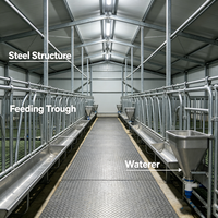 Structure en acier léger préfabriquée pour bergerie / hangar à moutons / grange à moutons, bâtiment agricole personnalisé pour élevage de bétail