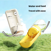 Bouteille d'eau pliable et réglable 2-en-1 pour chien, anti-fuite, en PP de qualité alimentaire, ultra-légère et portable pour la promenade
