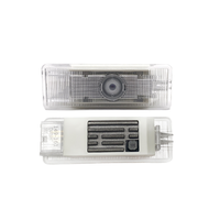 Projecteur LED universel 12V pour portière de voiture, avec lentille HD transparente, boîtier blanc, étanche et fixation par clip, éclairage de bienvenue et de zone.